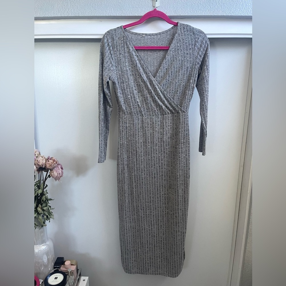 Stretchy curve hugging dress.
